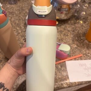 Insulated Water Bottle with Red and Gray Accents